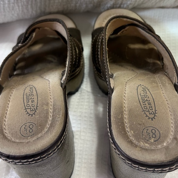 Vintage 90's Y2K Lower East Side Brown Chunky Platform Slides Sandals Size 8.5 - Picture 3 of 16